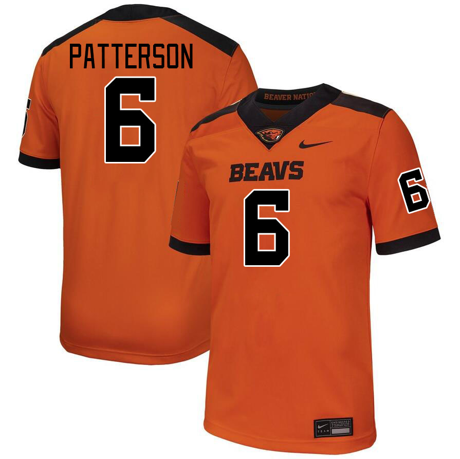 Men #6 Jaheim Patterson Oregon State Beavers College Football Jerseys Stitched-Orange